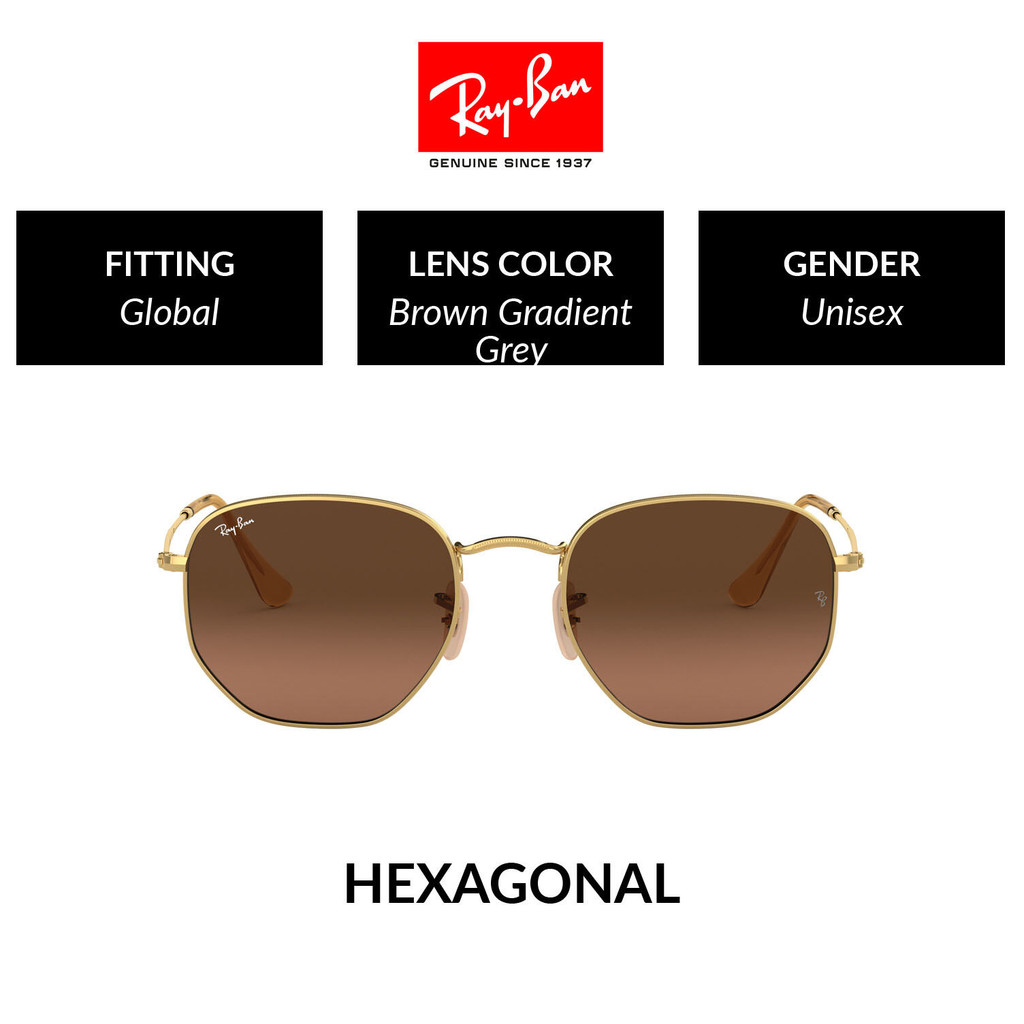 RAY-BAN HEXAGONAL  - RB3548N 912443 Size 51 แว่นกันแดด