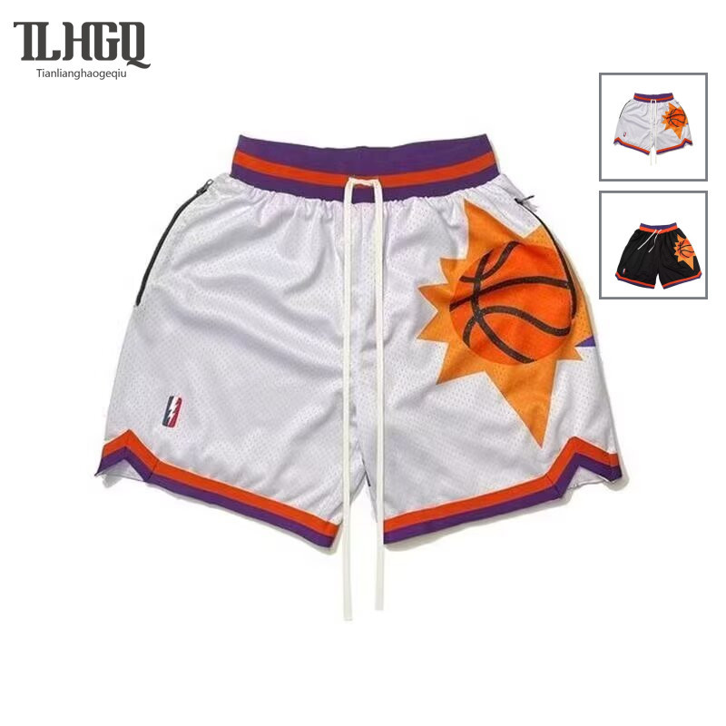 TLHGQ กางเกงบาสเก็ตบอลขาสั้น ไม่จํากัดเพศ ฤดูร้อน สไตล์ สูง ถนน ทรงหลวม แบบลําลอง และกีฬา