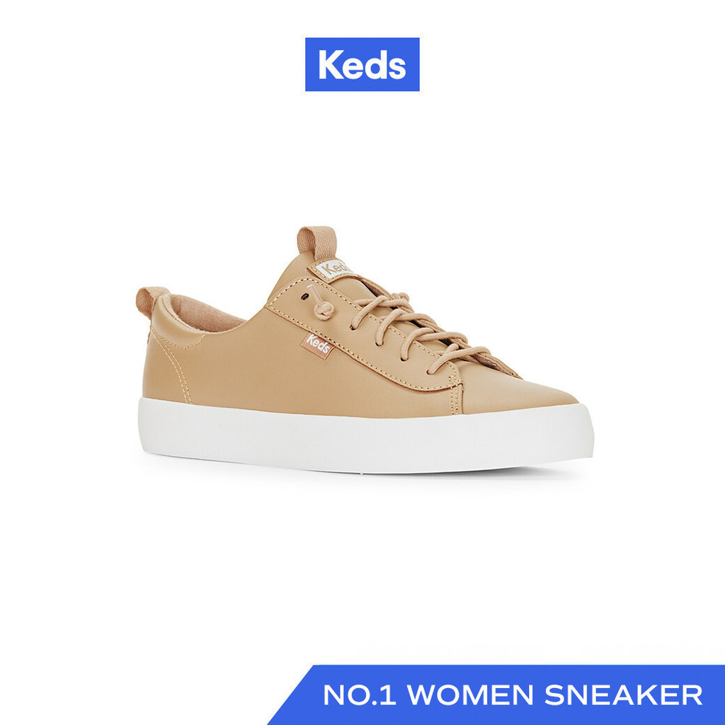 KEDS รองเท้าผ้าใบหนัง แบบผูกเชือก รุ่น KICKBACK LEATHER TAUPE สีน้ำตาล ( WH67598 )