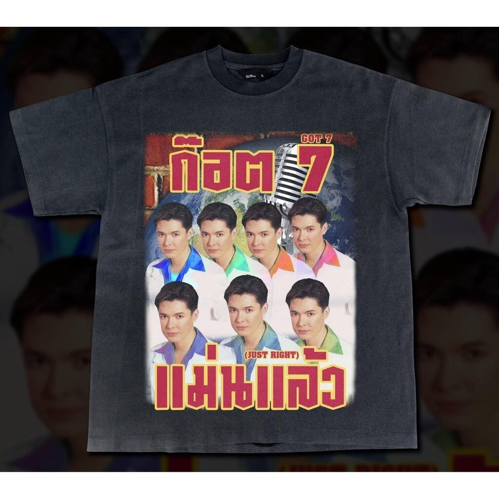 Bootleg T T T T T T T เสื้อยืดGOT 7图 เสื้อยืด 100% 棉 质