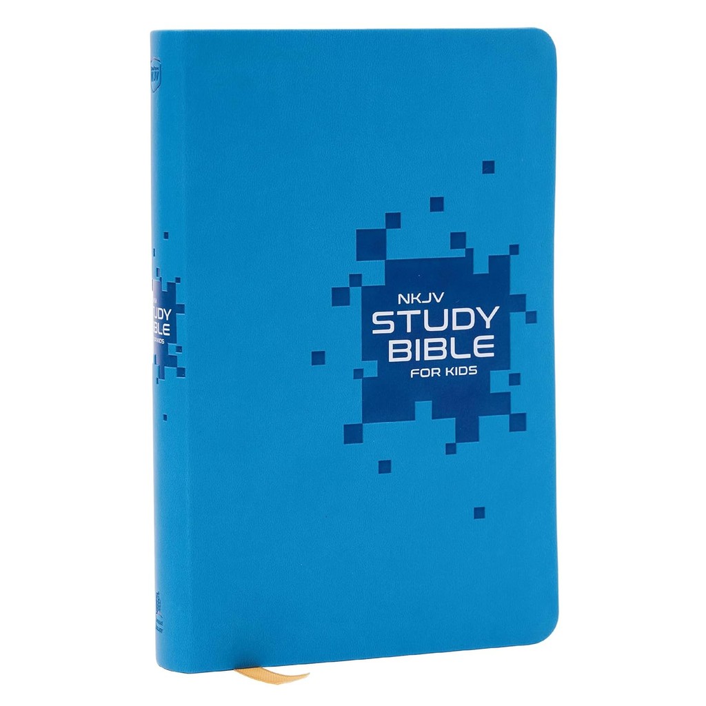 หนังสืออังกฤษใหม่ NKJV Study Bible for Kids, Blue Leathersoft: The Premier Study Bible for Kids