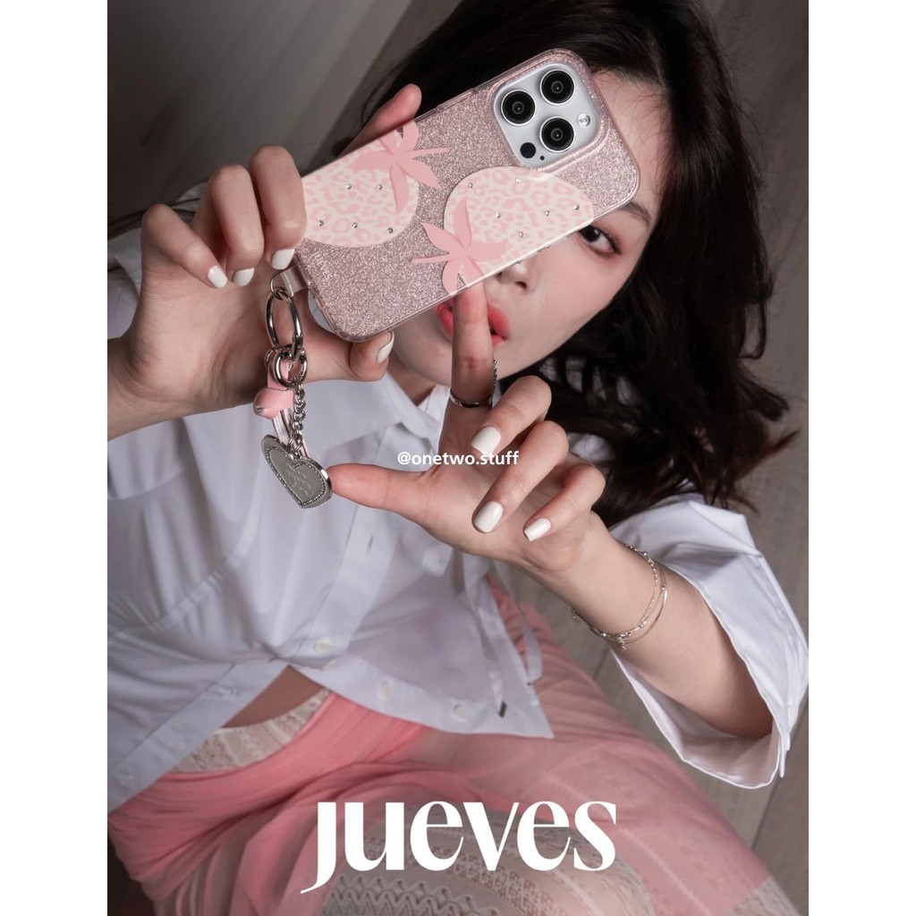 JUEVES case - Pink Strawberry collection แบรนด์ดีไซน์เนอร์จีน เคสกันกระแทก ของแท้ 100%