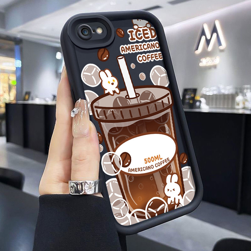 เคสสำหรับ iPhone 6 Plus 6s Plus 7 Plus 8 Plus SE 2020 เคสป้องกันซิลิโคนเคสมือถือกันกระแทกชานม