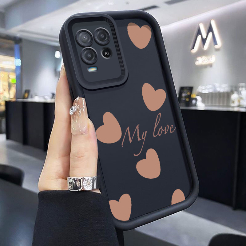 เคสสำหรับ OPPO A54 เคสการออกแบบรูปหัวใจเคสซิลิโคนซิลิโคนโทรศัพท์เคสป้องกันการกระแทก