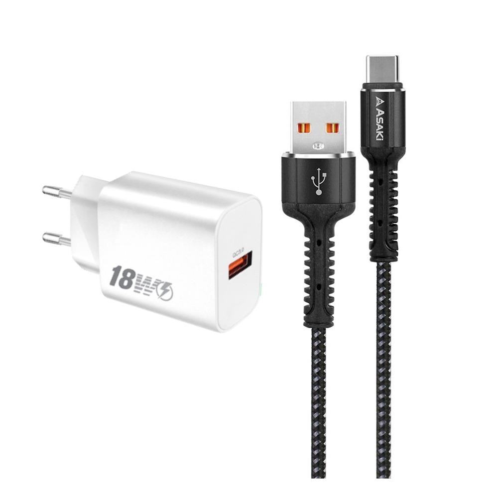 HomePro ชุดสายชาร์จ USB-A TO TYPE-C  A-2228 แบรนด์ ASAKI