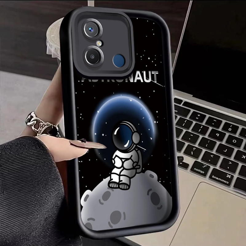 เคสสำหรับ Xiaomi Redmi 12C Redmi 11A POCO C55 เคสป้องกันการกระแทกเคสซิลิโคนซิลิโคนโทรศัพท์นักบินอวกาศการ์ตูน
