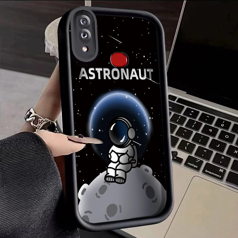 เคสสำหรับ Samsung Galaxy A10s M01s เคสป้องกันการกระแทกเคสซิลิโคนซิลิโคนโทรศัพท์นักบินอวกาศการ์ตูน