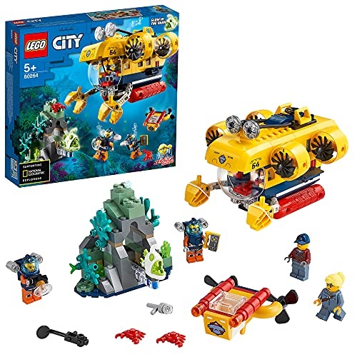 LEGO City Sea Explorers Deep Seabed/Underwater Exploration Submarine Diving Adventure Boys Toys for Ages 5 and Up 60264