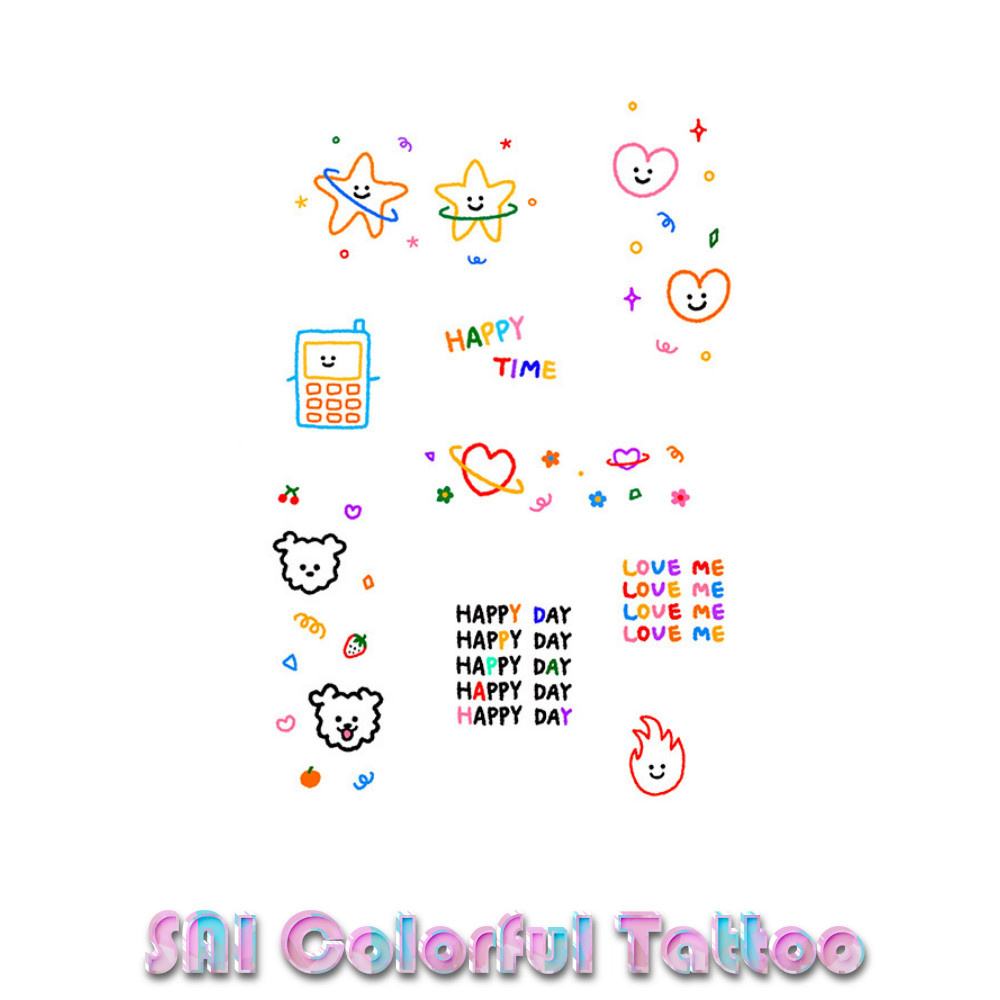 แทททู SAI COLORFUL TATTOO 18CM×11CM แทททูรอยสักกันน้ำ รอยสักชั่วคราว รอยสัก 181