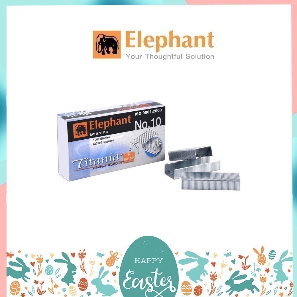 ลวดเย็บกระดาษ ลูกแม็ก ตราช้าง รุ่น ไททาเนีย เบอร์ 10 และ 35 Elephant TITANIA