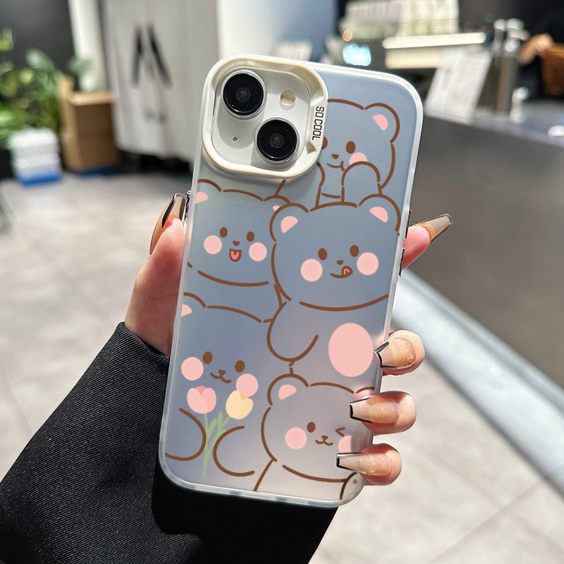 เคสสำหรับ OPPO A5 2020 A9 2020 A11 เคสโทรศัพท์หมีน้อยน่ารักเปลือกแข็งป้องกันการตกที่ซิลิโคนใส - รูปที่ 5