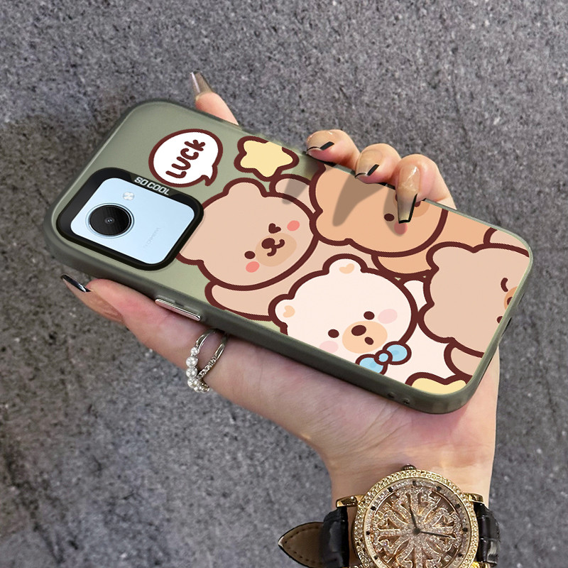 เคสสำหรับ Realme C30 C30s Narzo 50i Prime เคสโทรศัพท์หมีน้อยน่ารักเปลือกแข็งป้องกันการตกที่ซิลิโคนใส