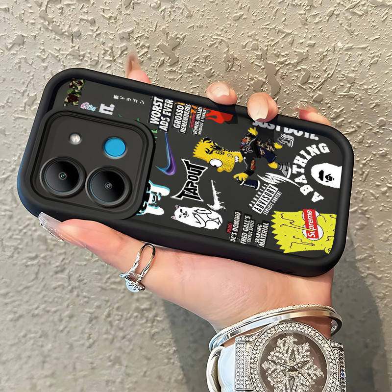 เคสสำหรับ Infinix Smart 7 เคสป้องกันการกระแทกซิลิโคนป้องกันลายนิ้วมือที่ทันสมัย