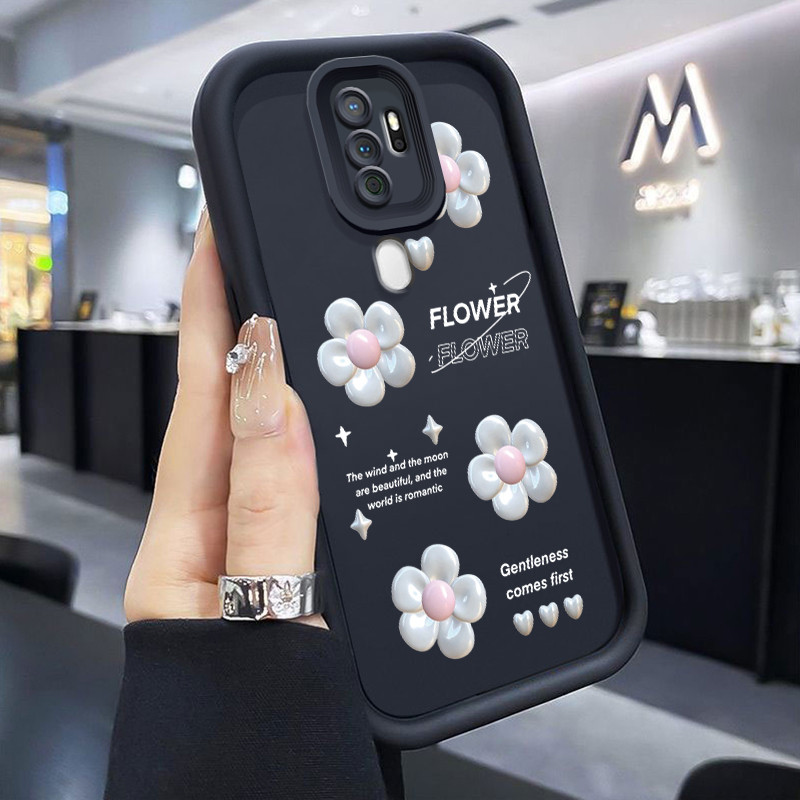 เคสสำหรับ OPPO A5 2020 OPPO A9 2020 เคสนิ่มซิลิโคนเคสโทรศัพท์ภาพดอกไม้เงินกันกระแทก