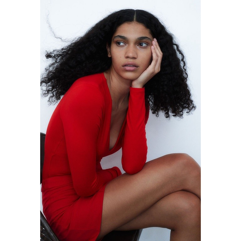 H&M Woman V-neck bodysuit 1089775_1