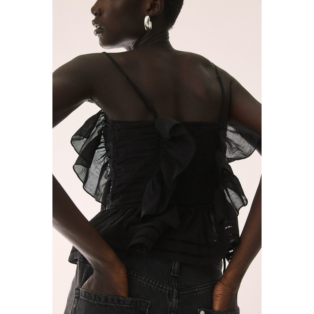 H&M Woman Frill-trimmed strappy top 1238436_1