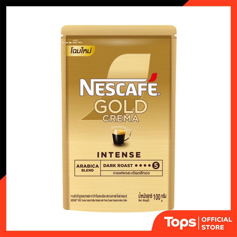 เนสกาแฟโกลด์เครมมากาแฟสำเร็จรูปผสมกาแฟคั่วบดละเอียดถุงตั้ง 100กรัม [8850125086999]