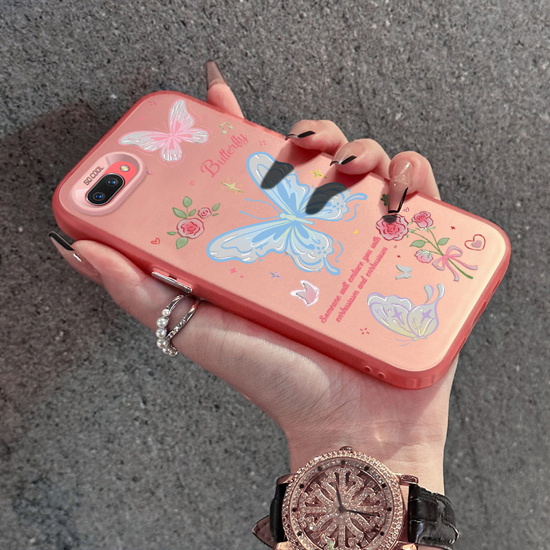 เคสสำหรับ OPPO A5 A3s A12e A7 A5s A12 A12s A11k Realme C1 เคสโทรศัพท์รูปผีเสื้อหลากสีใหม่เคสแข็งกันตกแบบบางเฉียบ