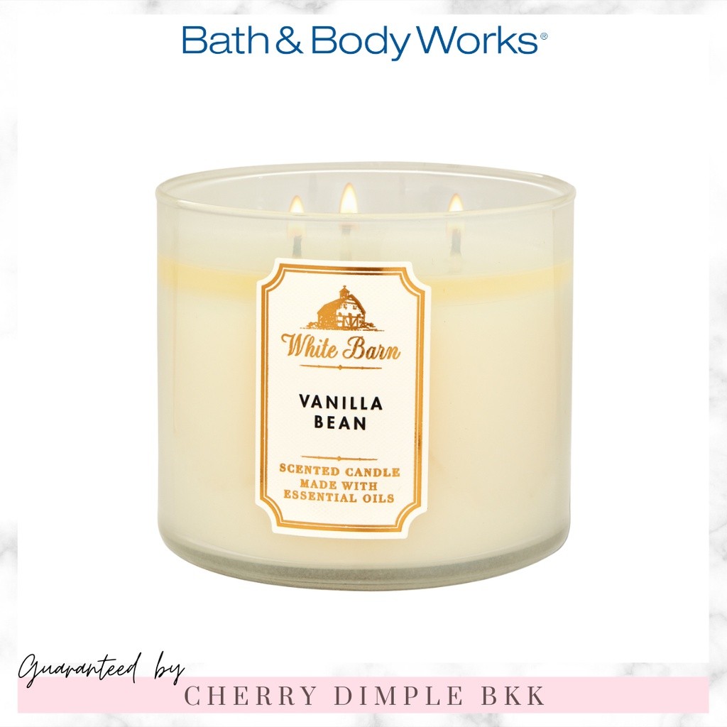 ของแท้·ส่งไว·ถูก BATH AND BODY WORKS เทียนหอม "Vanilla Bean" 3-wicks CANDLE ขนาดใหญ่ 3 หัวจุด