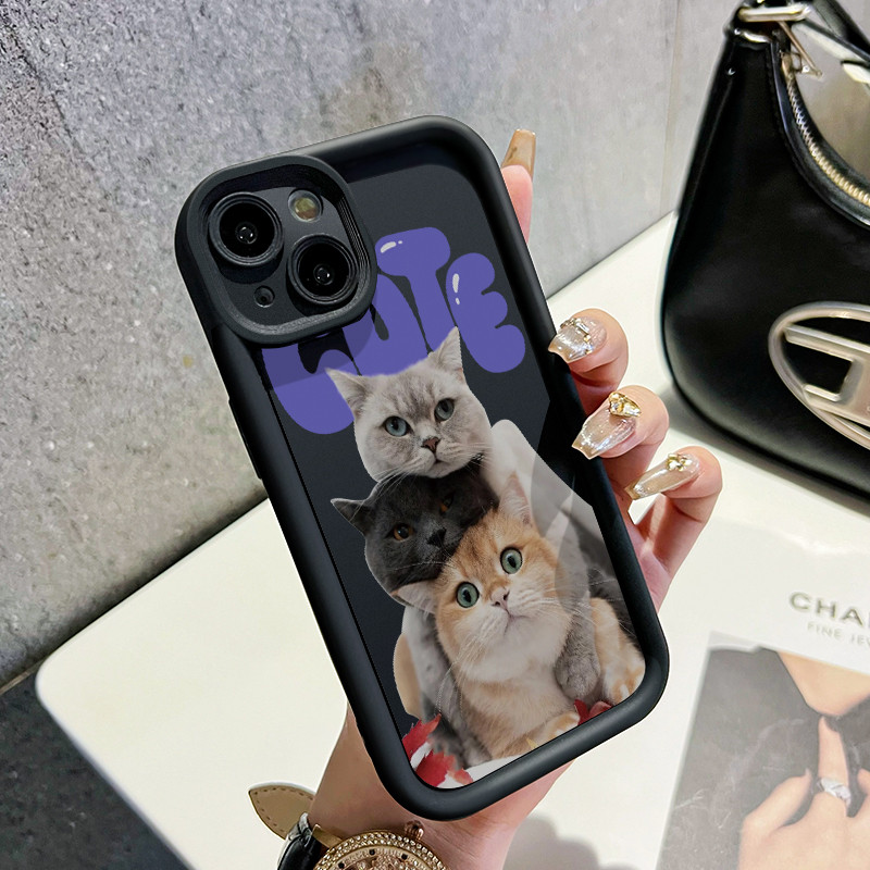 เคสสำหรับ Realme 8i Realme Narzo 50 4G เคสกล้องจริงเคสมือถือลายแมวปลอกซิลิโคนแบบนิ่มดูดซับแรงกระแทก