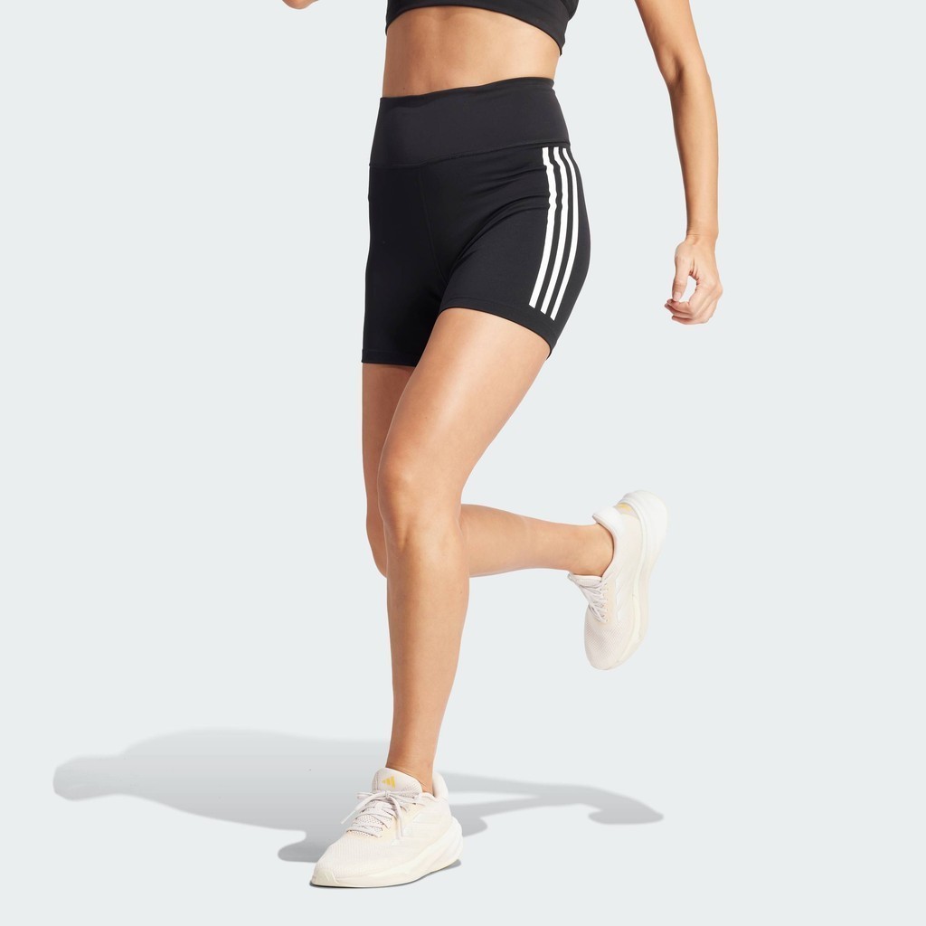 adidas วิ่ง กางเกงรัดรูป 5 นิ้ว adidas DailyRun 3-Stripes ผู้หญิง สีดำ IL7441