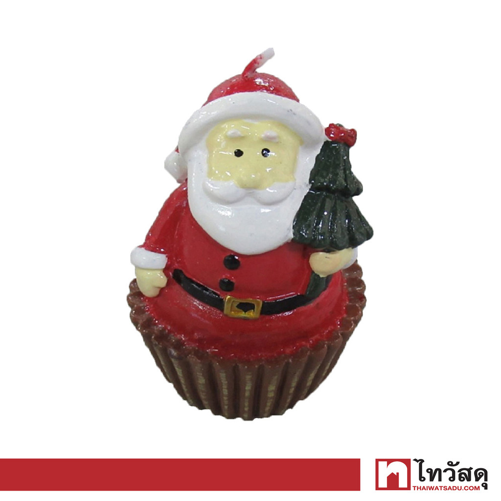 KASSA HOME เทียน Paraffine Cupcake Santa รุ่น FA17799-26 สีแดง
