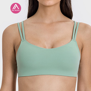 Yoga Sports Bra Fixed pads Cool Fabric Ribbed