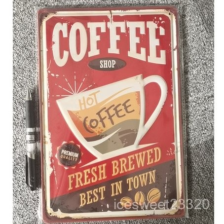ป้ายโลหะดีบุก 20x30 ซม ลายกาแฟ สําหรับตกแต่งผนังบ้าน สไตล์เรโทร RIRG