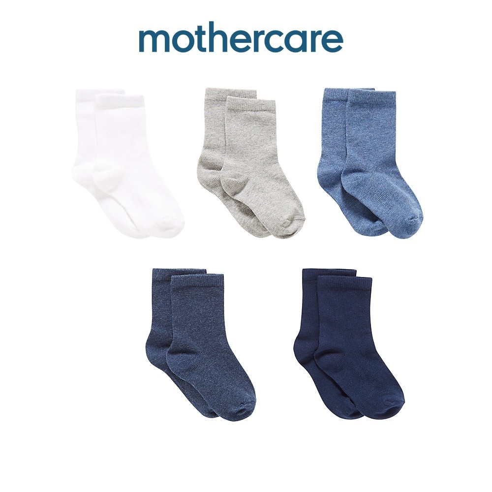 Mothercare blue socks with aegis - 5 pack XA025 ถุงเท้าเด็กผู้ชาย