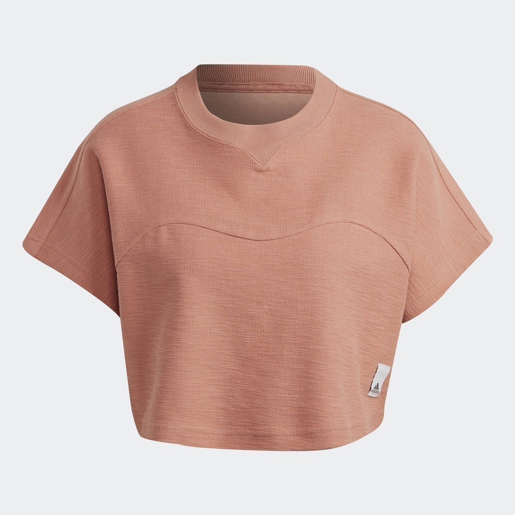 adidas ไลฟ์สไตล์ เสื้อครอปผ้าเทอร์รีย์ลูป Lounge ผู้หญิง สีน้ำตาล HZ1605