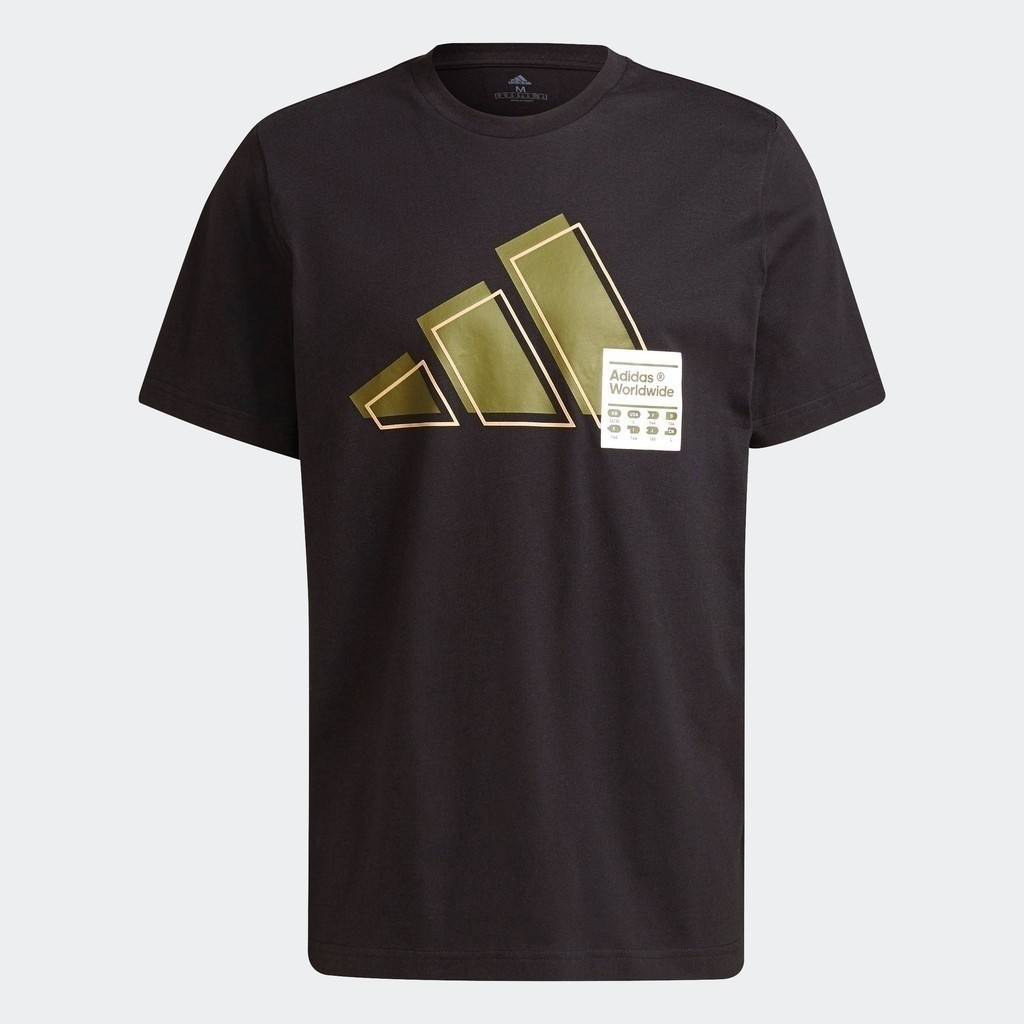 adidas ไลฟ์สไตล์ เสื้อยืดพิมพ์ลายแขนสั้น ผู้ชาย สีดำ GU3643