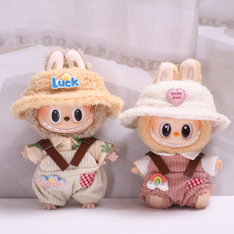 เสื้อผ้าตุ๊กตาจี้ labu ชุดเสื้อผ้าลําลองน่ารัก เดรส+หมวก เหมาะสําหรับเสื้อผ้า labu ตุ๊กตา V1/V2