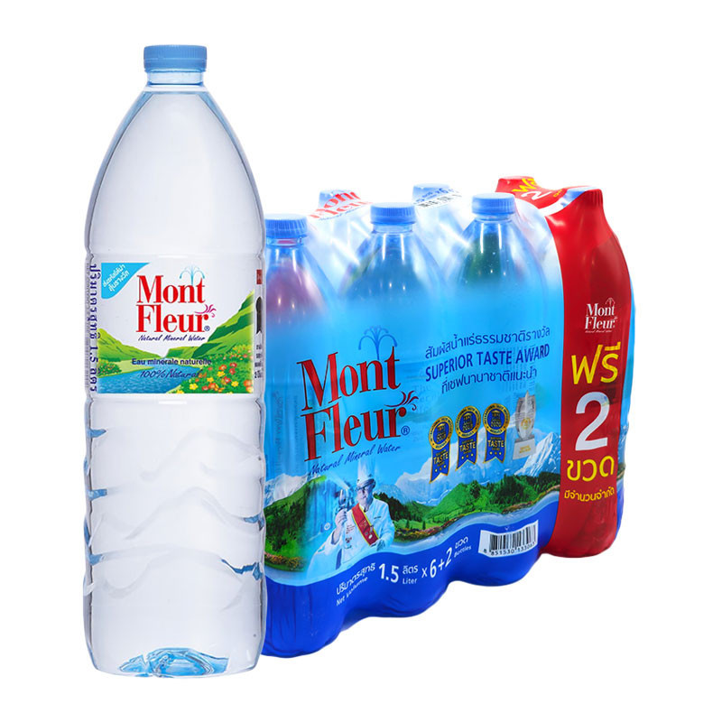 มองต์เฟลอ น้ำแร่ 1.5 ล. x 6 MONT FLEUR Mineral Water 1.5 l x 6