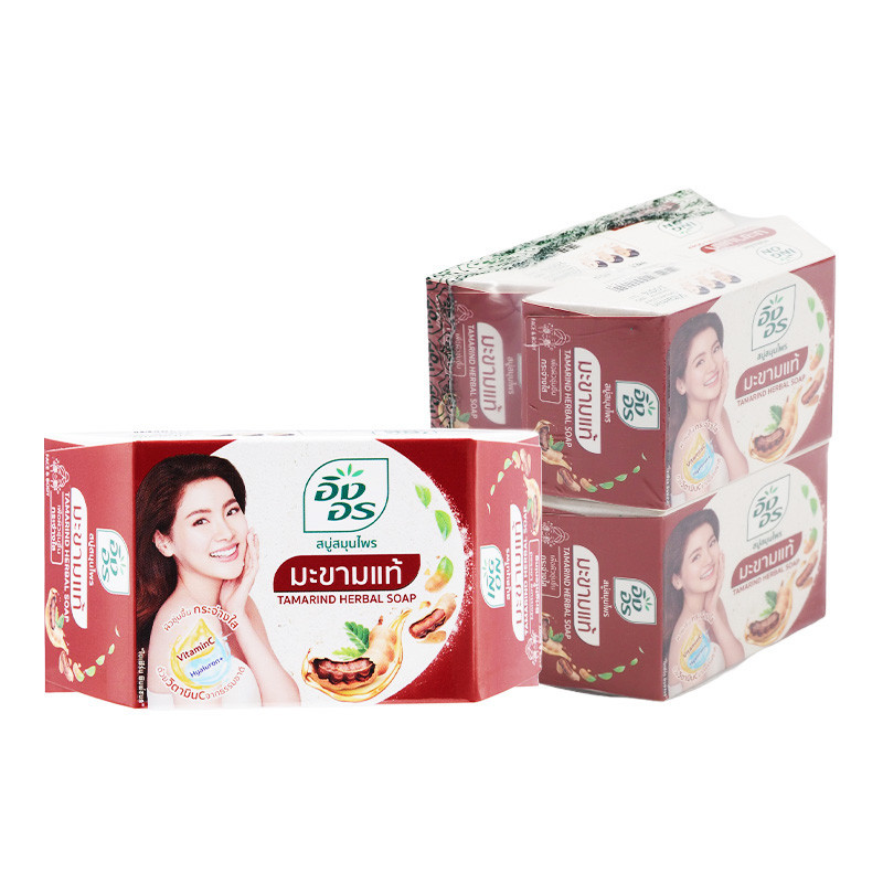 อิงอร สบู่สมุนไพร สูตรมะขามแท้ 85 ก. x 4 INGON Tamarind & Herbal Soap 85 g x 4