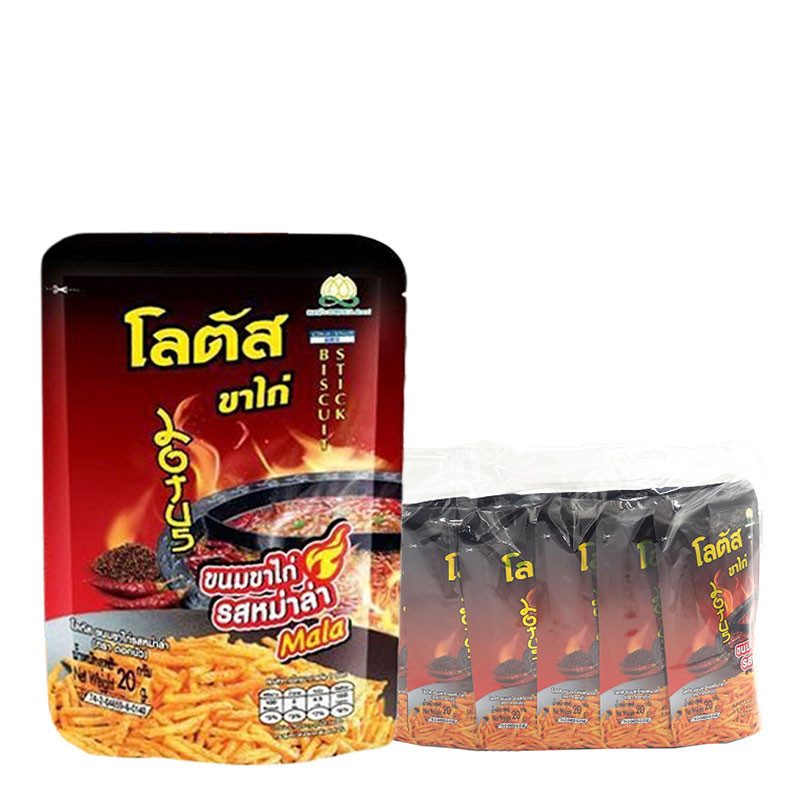 โลตัส ขนมขาไก่ รสหม่าล่า 20 ก. x 12 LOTUS Stick Mala 20 g x 12