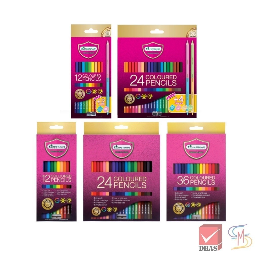 Master Art มาสเตอร์อาร์ต สีไม้ ดินสอสีไม้ แท่งยาว 12 สี / 24สี / 36 สี จำนวน 1 กล่อง