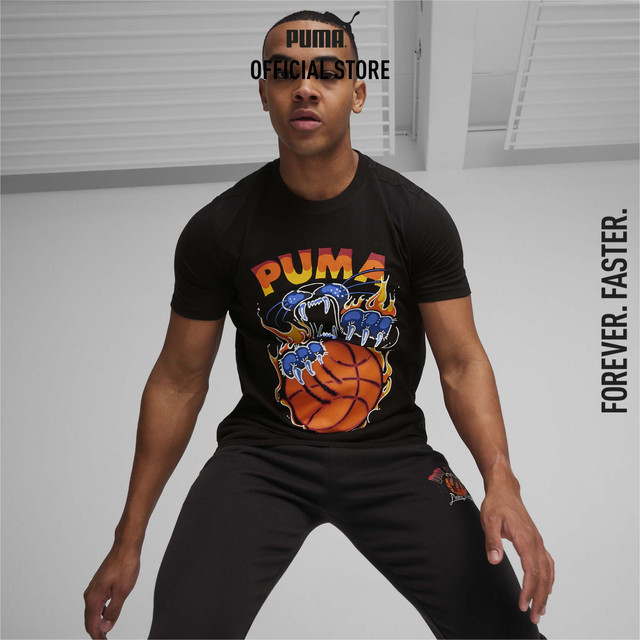 PUMA BASKETBALL - เสื้อยืดบาสเกตบอลผู้ชาย TSA สีดำ 62482501