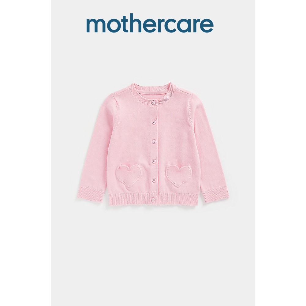 เสื้อคาดิแกนเด็กผู้หญิง Mothercare Pink Heart Cardigan CA159