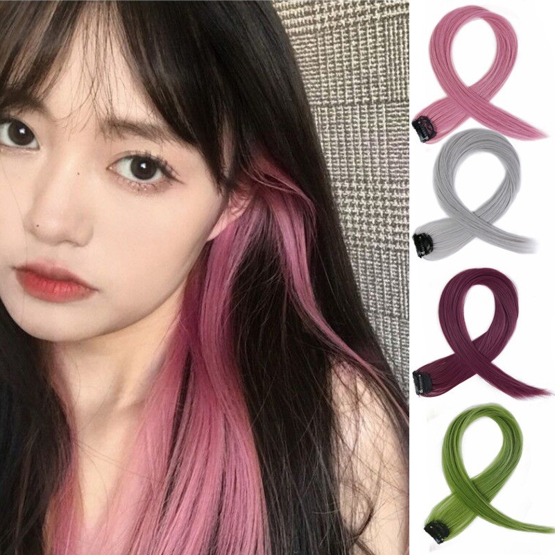 ไฮไลท์วิกผมต่อผมไร้รอยต่อที่มีสีสันวิกผมผู้หญิงผมยาว
