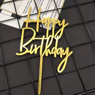 🔥ส่งฟรี🔥 ป้ายปักเค้ก 10 ชิ้น/เซต Happy Birthday อุปกรณ์ตกแต่งเค้ก