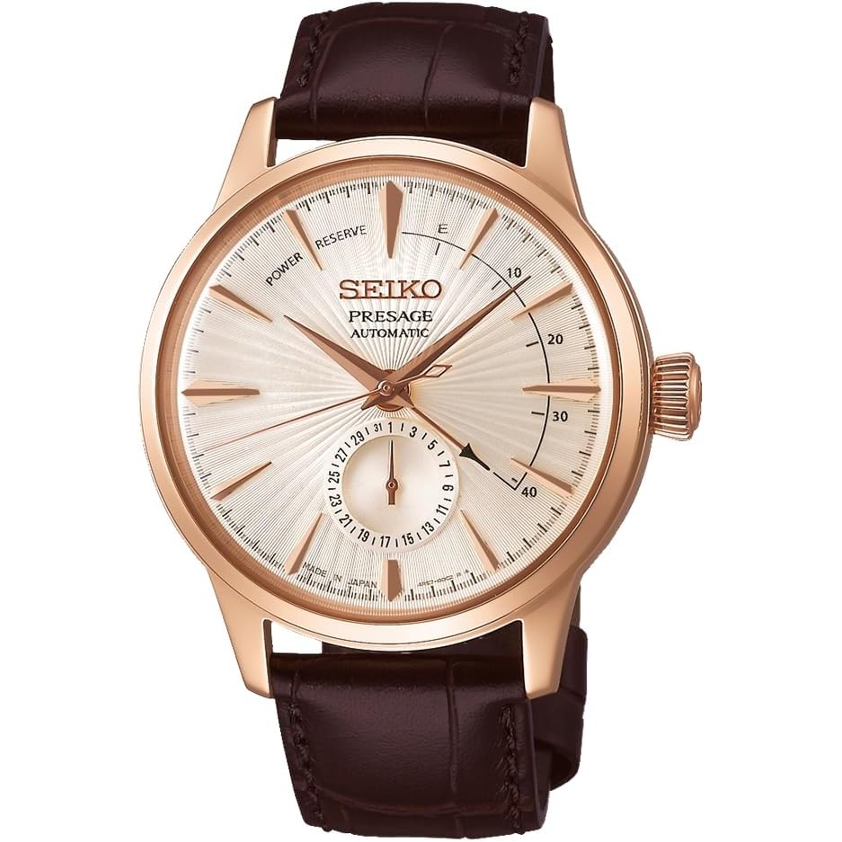 [Seiko Watch] Wristwatch Presage Warm Gray Dial Boxed Hardlex See-through Back Brown Calf Band SARY132 Men's Brown