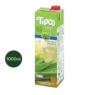 TIPCO น้ำว่านหางจระเข้พร้อมเนื้อว่าน Aloe vera & Grape juice 100% ขนาด 1000 มล.