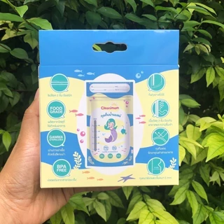 12กล่อง ถุงเก็บน้ำนมแม่ Cleanimom ช่วยลดกลิ่นหืนในน้ำนมแม่ ถุงหนา ตั้งได้ ขนาด 3oz/5oz/8oz ลายเงือกน้อยสุดน่ารัก
