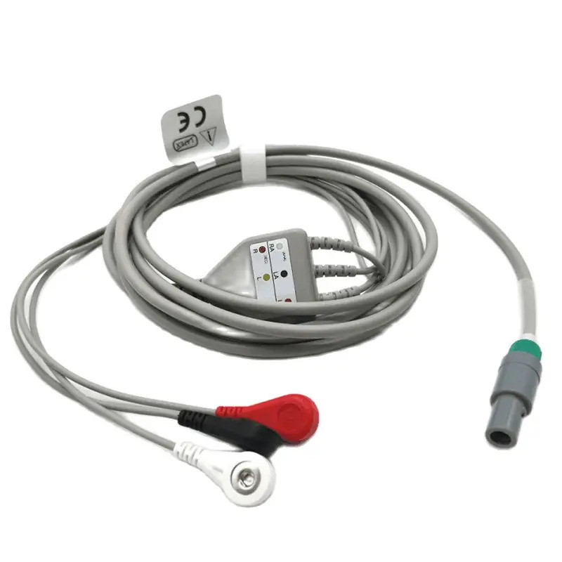 ☆ ขายร้อน High Qualty Creative 6 Pin PC9000S PC9000 UP6000 3ตะกั่ว ECG Cable Leadwires Snap AHA