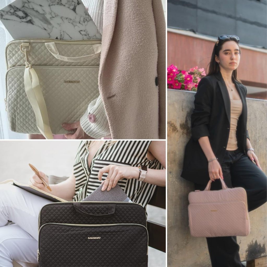 BAGSMART حقيبة لابتوب مبطنة مقاومة للماء 13-15.6 بوصة — صورة 8