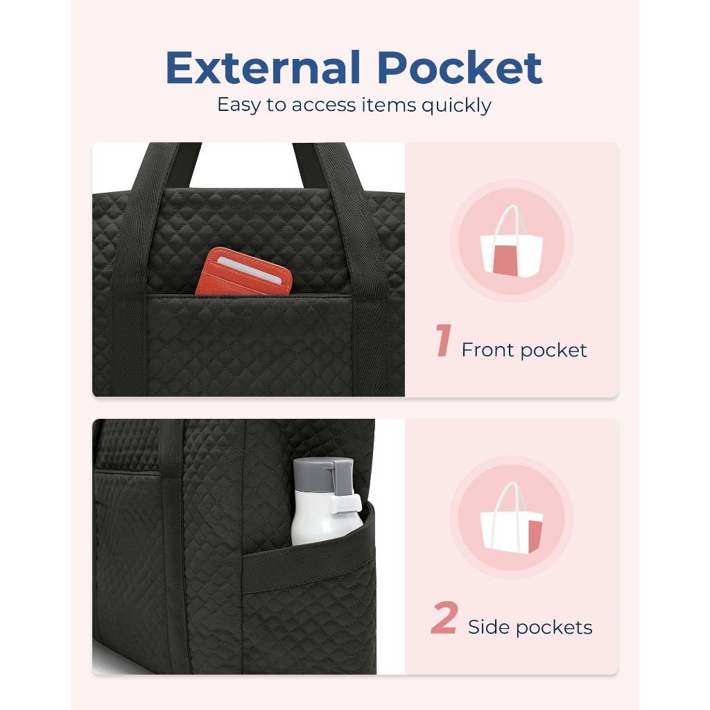 BAGSMART حقيبة توت نسائية كبيرة للسفر — صورة 4