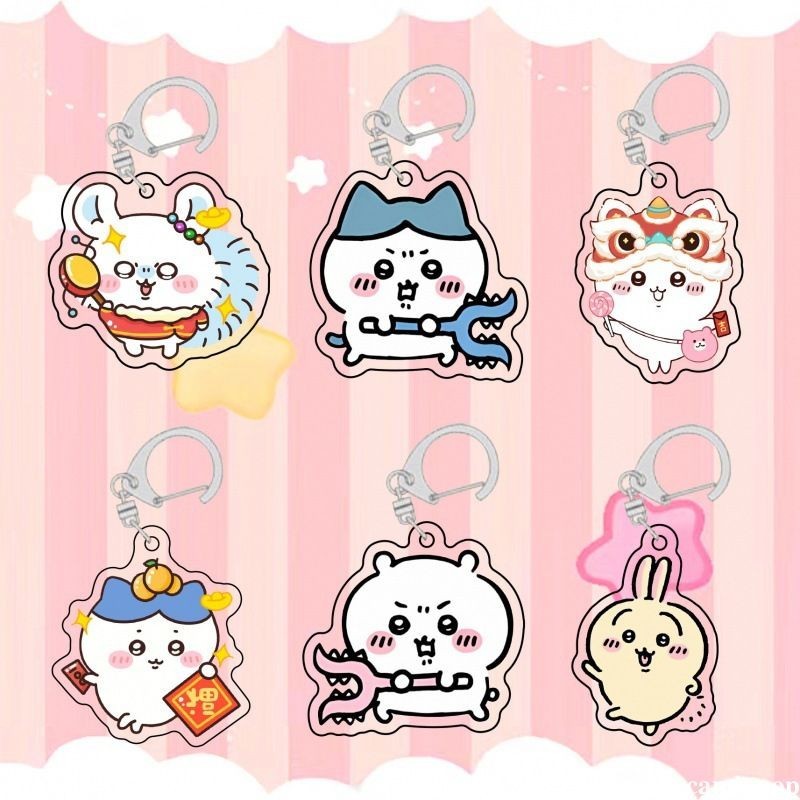 candypop น่ารัก Chiikawa Key Chain สองด้านอะคริลิค Key Chain การ์ตูนกระเป๋าจี้ตกแต่ง