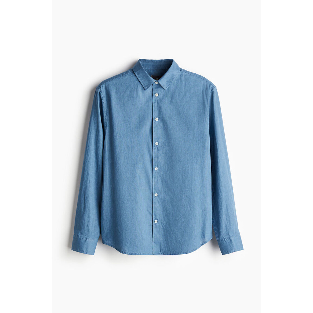 H&M Man Regular Fit Linen-blend shirt 1248677_11