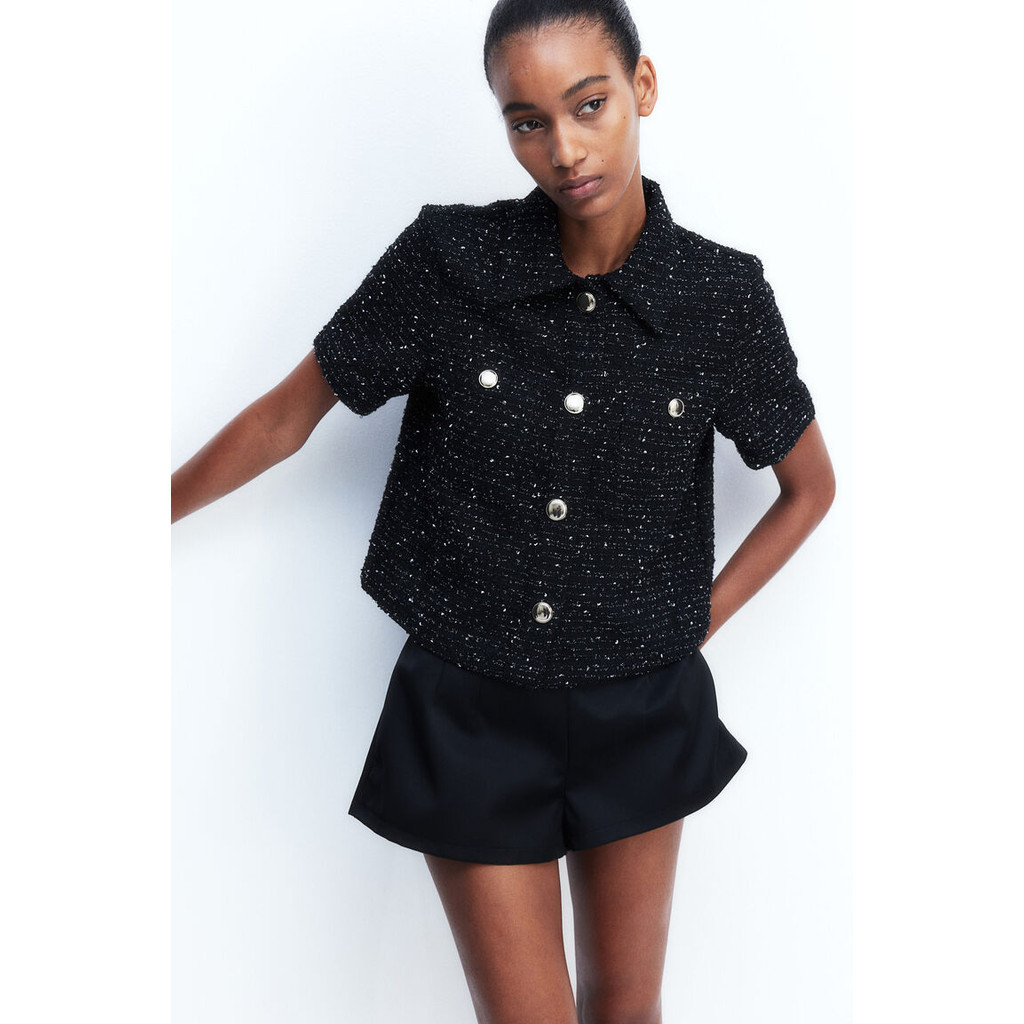 H&M Bouclé shirt เสื้อเชิ้ต 1255411_1