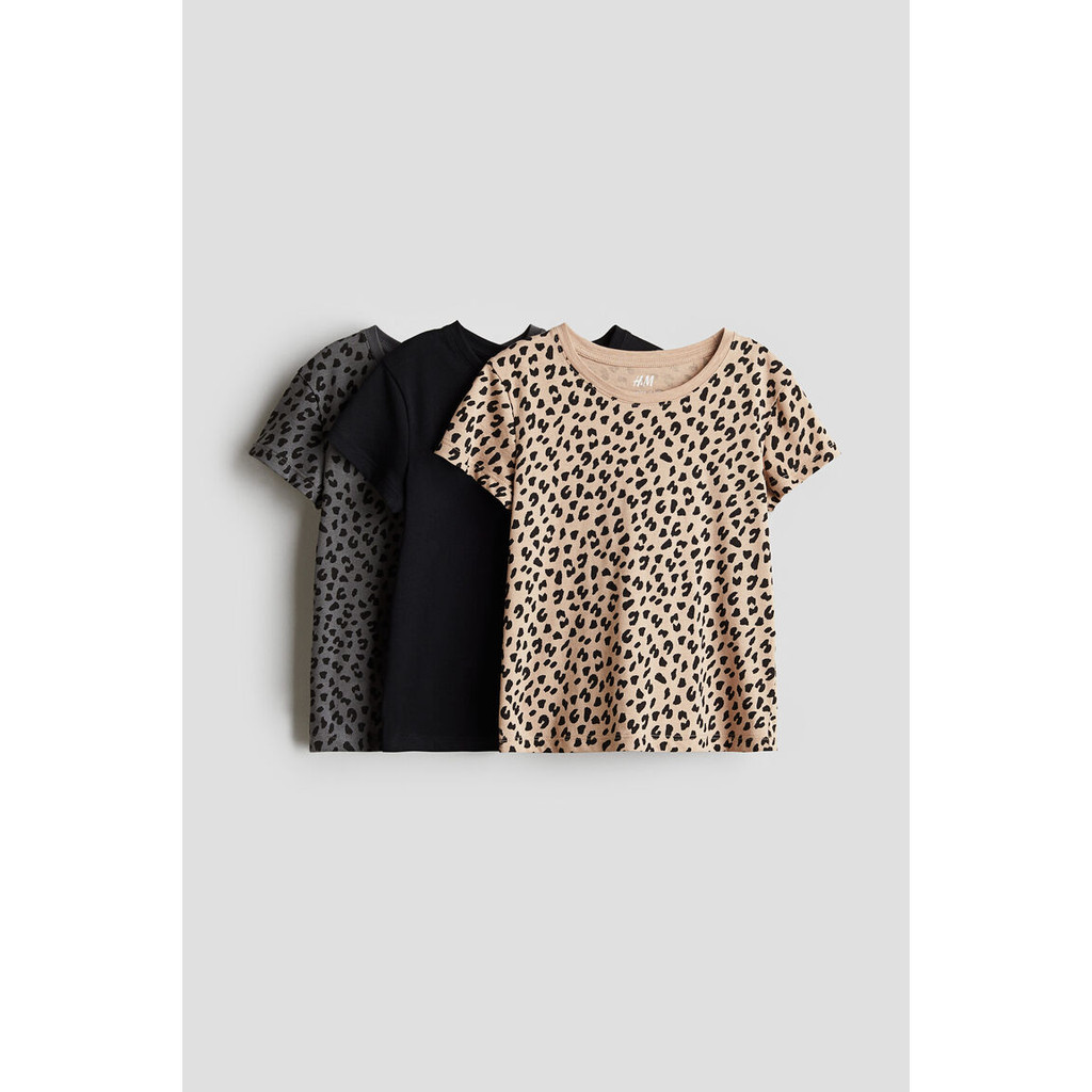 H&M เด็กผู้หญิง 3-pack jersey tops 1254619_1
